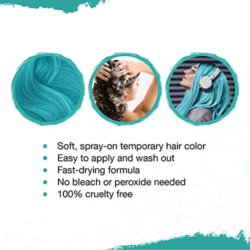 Punky Pastel Temporary Hair Color Spray, Perfectly Peacock, Spray-On Hair Color, Fast-Drying, Non-Sticky, Travel Size Hair Dye For Instant Vivid Hair Color, 3.5 Oz, 2-Pack #TOP2