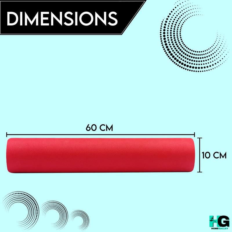 Image of Foam Roller for Exercise and Deep Tissue Massage Roller, Gym Exercise Roller, Workout Foam Roller for Knee Exercise and Pain Relief, Myofascial Release Roller for Back pain - 60 Cm Red