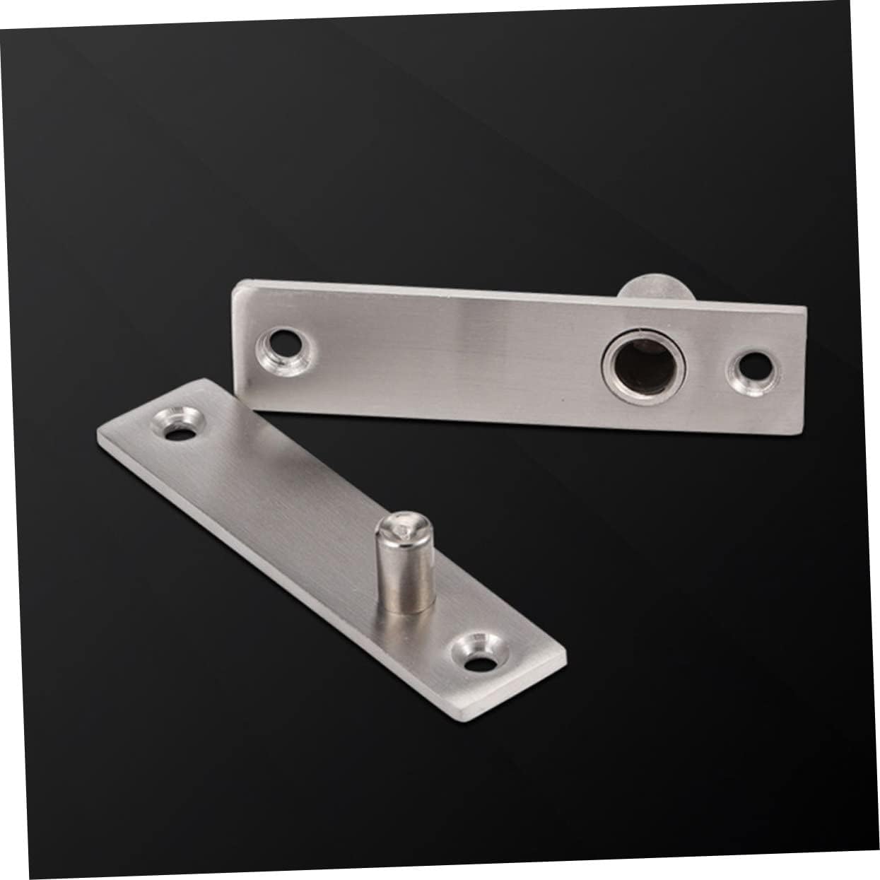 Lurrose 2pcs Hidden Metal Hinge for Doors Stainless Steel Durable Upper Lower Hinge