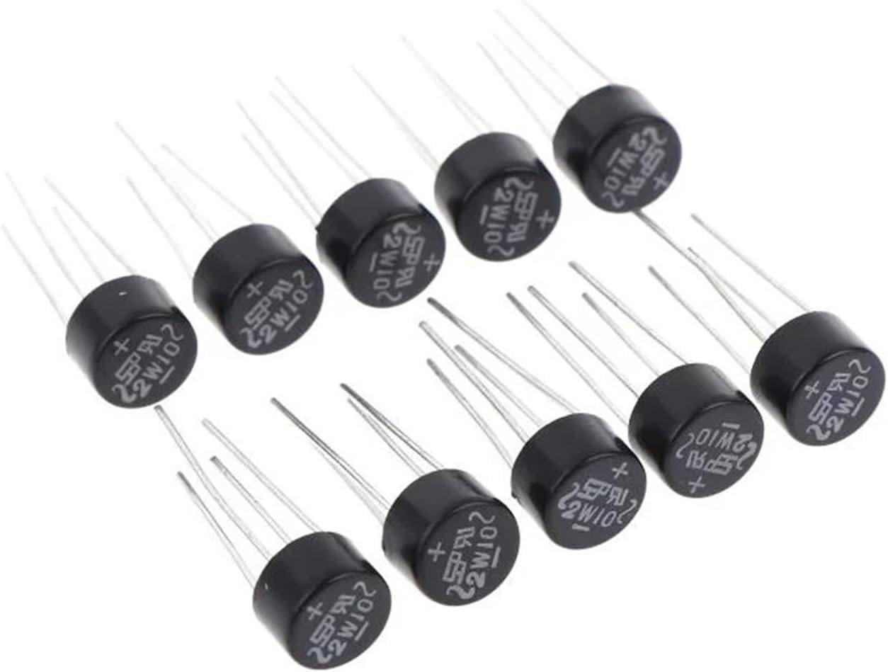 10/20/30Pcs 2W10 2A/1000V Diode Bridge Rectifier Round Vridge Rectifier Bridge Stack(10Pcs)