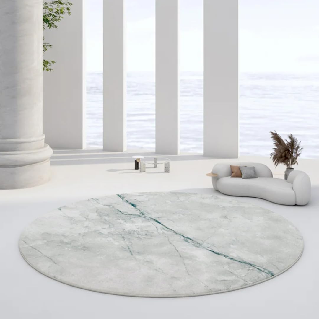 Tapis rond en peluche doux et épais avec une texture de haute densité