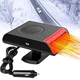 Car Heater, 150W Portable Dual Mode Heater & Air Fan for Car Defrosting and Demisting, 360° Swivel Base, Cigarette Lighter Plug, for All Cars, Trucks, SUVs