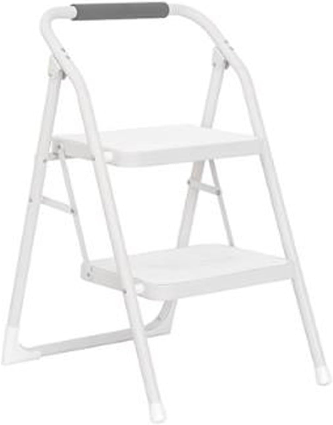 Household Stepladders Step Ladder Folding Step Stool 2 Step Heavy Duty Steel Sturdy Wide Pedal Lightweight Anti-Slip Portable & Collapsible Long Handrails Perfect for Kitchen & Household Folding Stepl