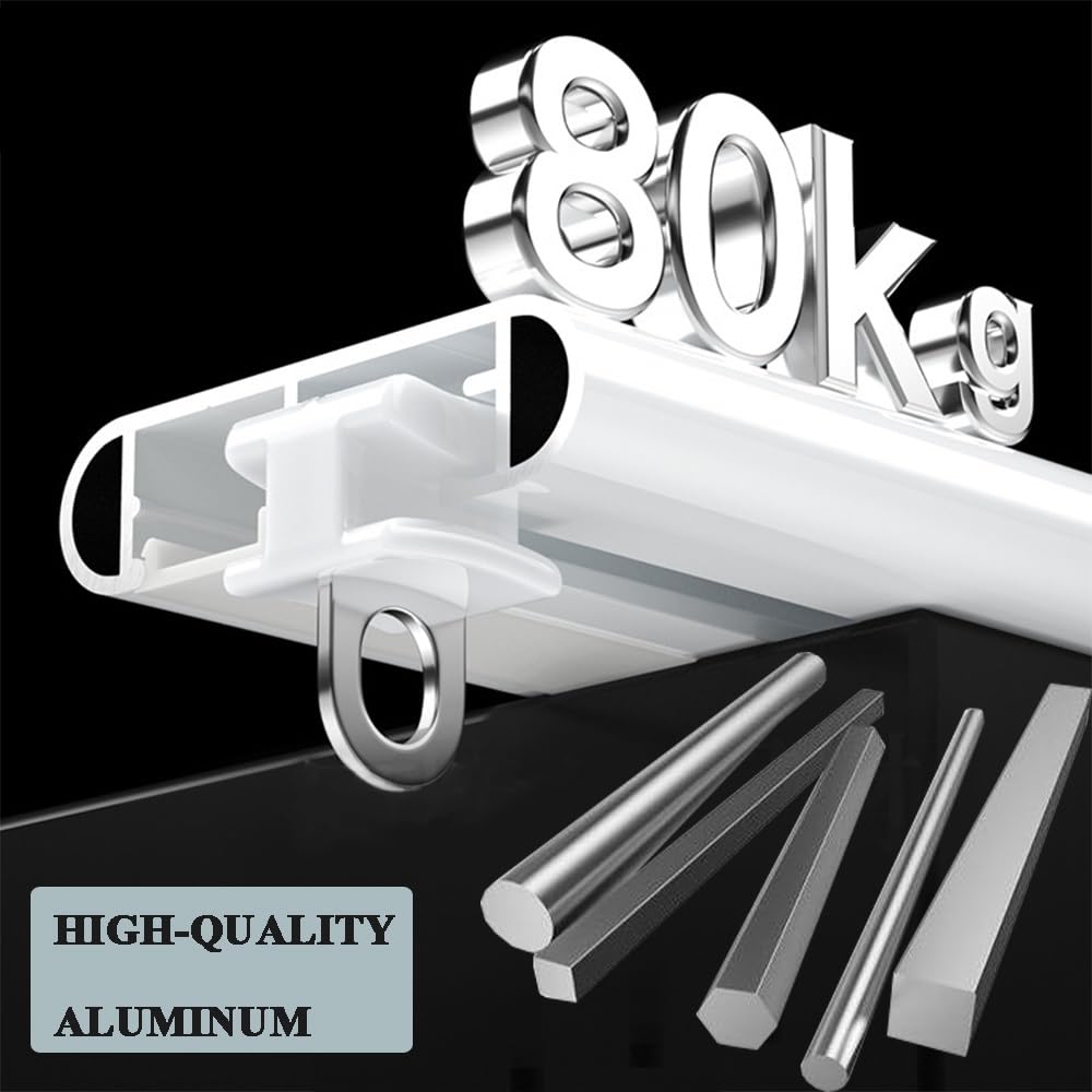 Vorhangschiene Deckenmontage Ultradünn Gardinenschiene 100-320 cm ideal für Duschfenster Raumteiler Wohnmobil-Vorhang Aluminium gardinenschiene mit Blende | Gold,140 cm
