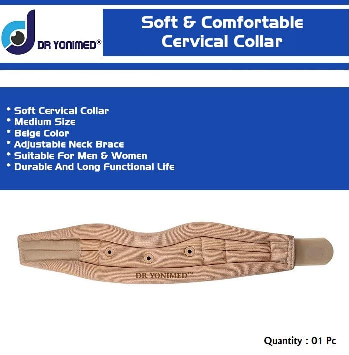 Dr Yonimed Cervical Collar, Soft, Beige Color, Medium Size (Pack of 1) For Neck Support 1