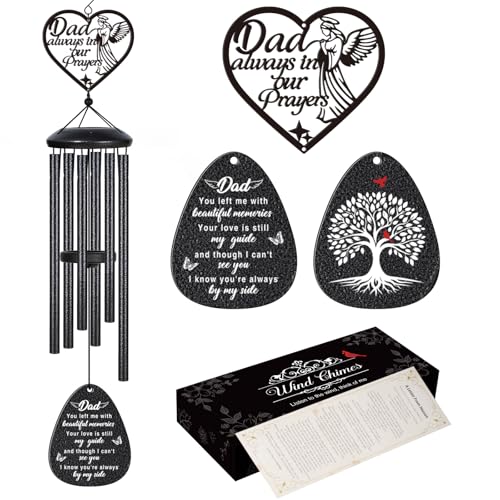 Memorial Gifts for Loss of Dad, 30 Inch Memorial Windchimes Outdoors,Sympathy Gifts for Loss of Father,Condolence Bereavement Gift, Angel Ornaments Wind Chimes Home Decor with Soothing Melodic Tones