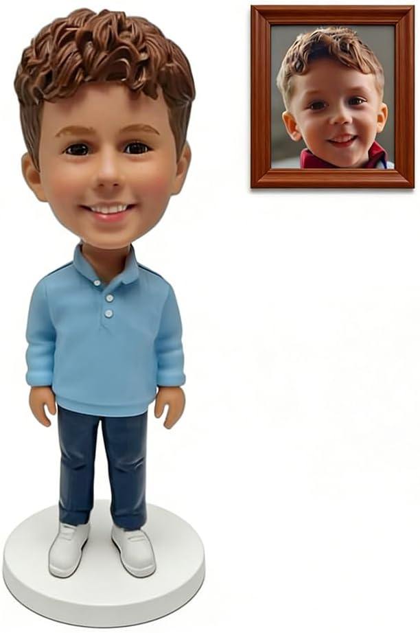 Custom Kid Bobblehead, Personalized Boys Figurine Handmade from Real Photo, Unique Customized Bobble Head Doll as Birthday & Keepsake Gift for Kids