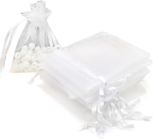 TOPTIE 100 bolsas de organza de 2.8 x 3.6 pulgadas, bolsas de joyería con cordón, bolsas de regalo de boda para recuerdos de fiesta de Navidad