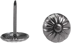 Sourcing Map Upholstery Nails Tacks 7/16-Inch Head Dia Retro Round Thumb Push Pins Black For Furniture Sofa Headboards, 80 Pcs