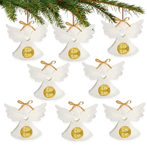 BOFUNX 8 Stück Weihnachtsdeko Anhänger Geschenk Schokolade Halter Candy Box zum Befüllen Weihnachtsbaum Anhänger Christbaumschmuck Geschenk Weihnachten Basteln Deko für Weihnachtsbaum