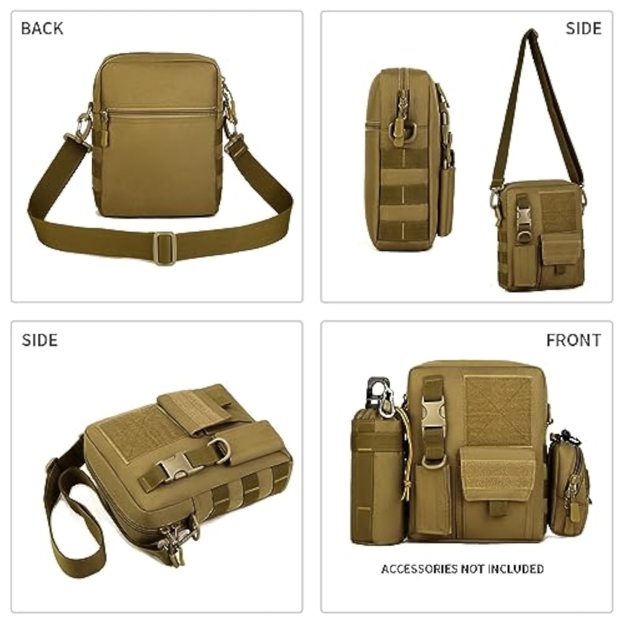 Small Canvas Messenger Bag, Casual Crossbody Pack