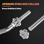 47" EZ Curl Bar Weight Lifting Bar, for Hip Thrusts/Squats/Lunges, 1" Weight Plates Curling Bar for Gym and Home, with Star Collars - Image 4