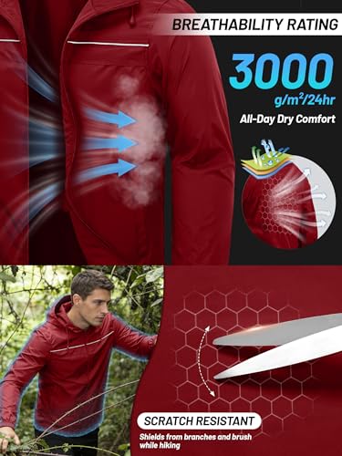Image of SWISSWELL Mens Rain Jacket & Coats Packable Lightweight Waterproof Rain Shell Hooded for Golf Travel Hiking