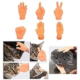 Onyehn 6pcs Cat Interactive Toy Mini Little Finger Gloves Funny Little Hand Model Massage Pet...