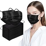 100 Pcs Black Disposable Face Masks with Elastic Ear Loop,Breathability Comfort