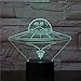 Produktbild 3D Lampe Raumschiff 7 Farben LED Nachtlicht Kinder Spieltisch Geburtstag Touch Cool 3D Illusion Nachtlicht Nachttischlampe für