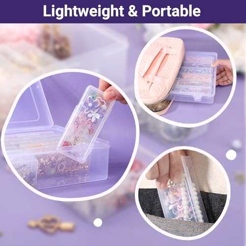 Image of Cosics Bead Organizers and Storage, Rectangular Jewelry Storage Boxes with Lid, 12 Mini Storage Case for Small Projects, DIY Craft Jewelry, Stickers, Nails Art, Screws, Seeds