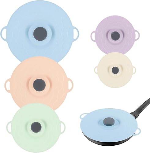 Miniatura 8 de 5 tapas de silicona de varios tamaños a prueba de derrames, apta para microondas, tapa de silicona para tazón, plato, olla.