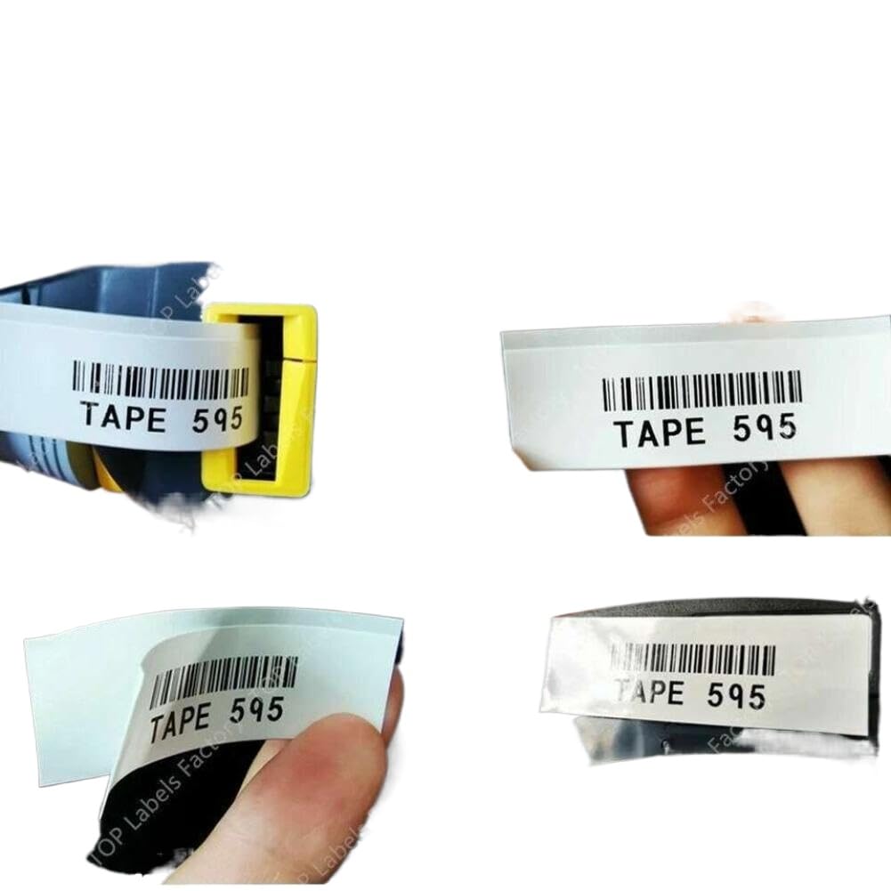 Nylon-Etikettenkassettenband, kompatibel mit BMP21-PLUS LABPAL Labels Maker M21-500-499, 12,7 mm, Schwarz, Weiß, 1/2 Zoll