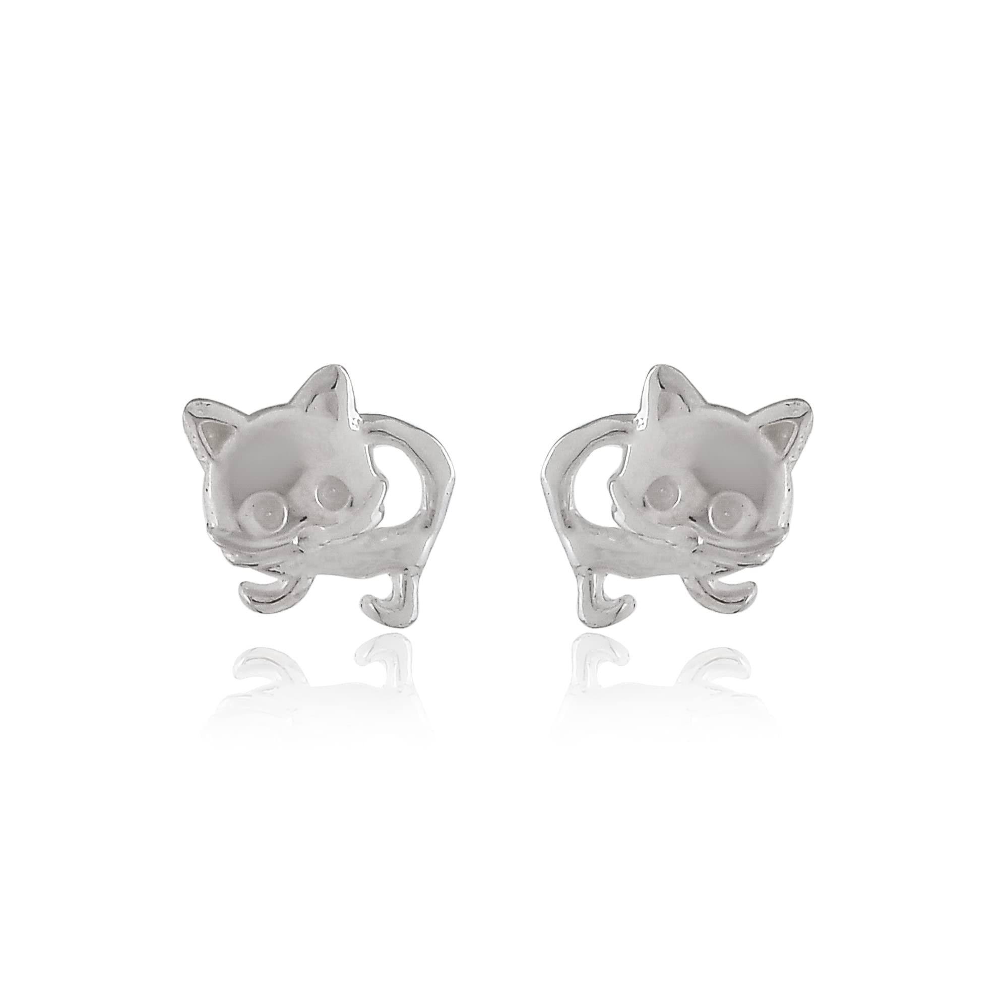 Nemichand Jewels 925 Silver Push Back Stud Earrings | 92.5 Sterling Silver Tiny Cat Tops for Women & Girls. (B09R4PWBV2) Amazon Price History, Amazon Price Tracker
