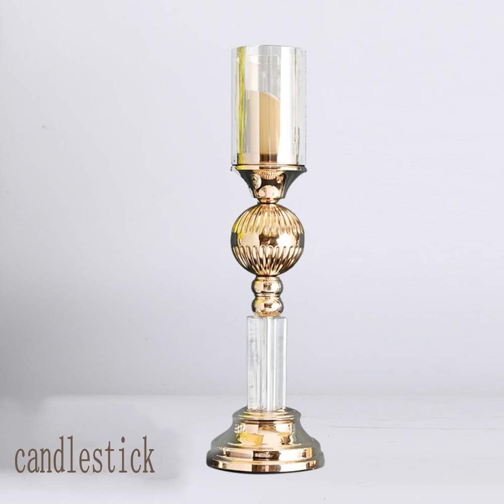 Creative European Candle Candelabra Crystal Romantic Candelabra Stand Modern Decorative Candle Stand Wedding Dinner Centerpiece Candelabra Stand-a H41cmxd9.4cm
