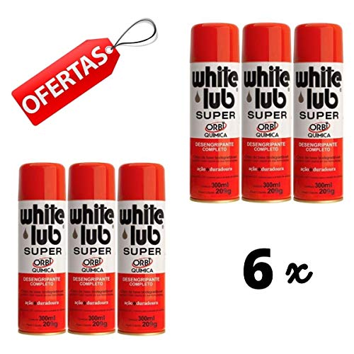 6 Lubrificante White Lub Desengripante Tipo Wd 300 Ml Spray