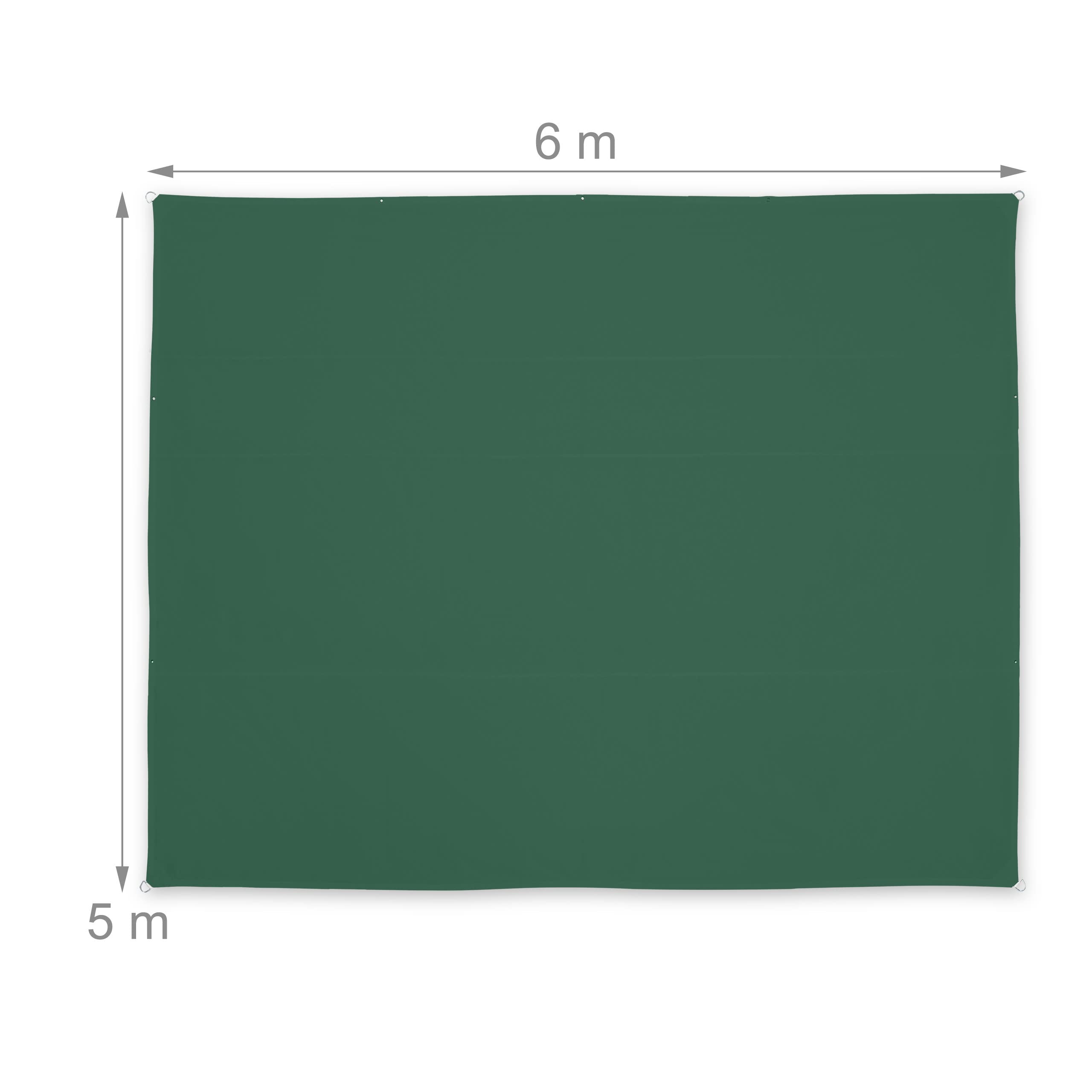 GAIJUAN Sonnensegel 5x6,5 M – HDPE Mit UV-Schutz, Dunkelgrün, Für Terrasse & Garten