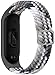 Produktbild AiMok Nylon Weben Armband Kompatibel mit Xiaomi Mi Band 6 / 5 / 4, Einstellbare Elastizität Sportbänder Damen Herren Gewebte Ersatzband für Xiaomi Mi Band 6 / 5 / 4 - Buntes Schwarz