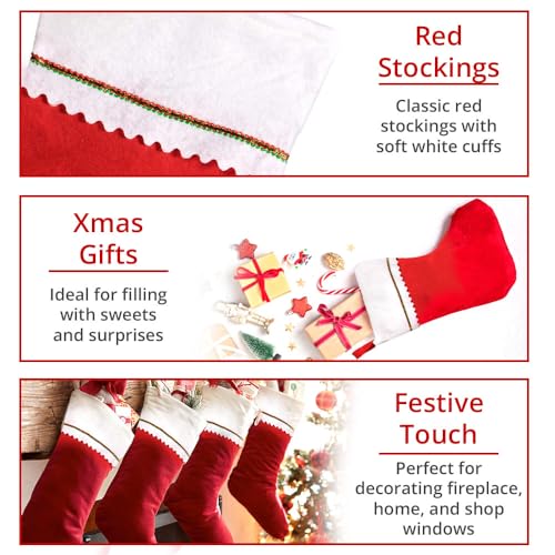 Jonami 4 Christmas Stockings, Stocking Fillers Big Size Handcrafted. Santa Classic Traditional Design Xmas Decorations and Accessories — photo 5