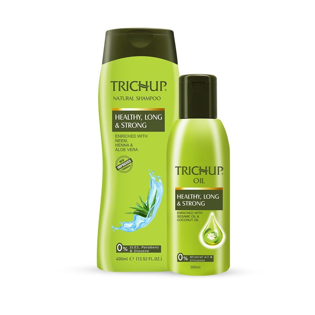 Trichup Healthy Long & Strong Hair Care Kit | Hair Oil 200ml + Shampoo 400ml | With Aloe Vera, Neem & Henna | Helps Nourish Roots & Strengthen Hair-image-32