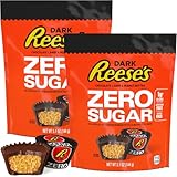 Zero Sugar Peanut Butter Cups, 2 Bags of Sugar Free Peanut Butter Cups Each Bag 5.1oz, Delicious Dark Chocolate Reese'sPeanut Butter Cups, Perfect Sugar Free Reese Treats