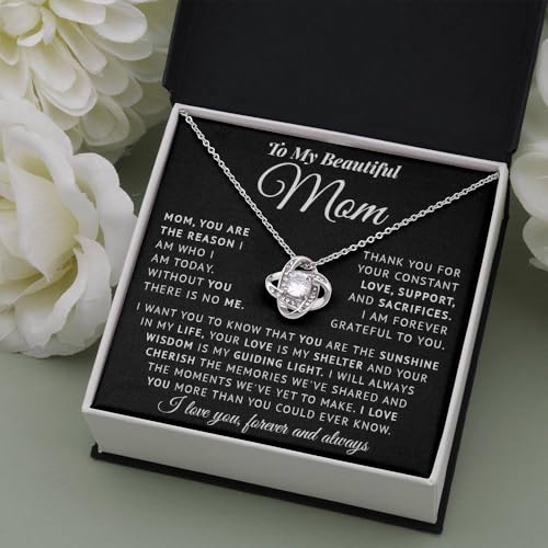 To My Mom Necklace Gifts Meaningful Gift to Mom from Son Without You There Is No Me – I Love You Necklace, Sentimental Mother's Day Gift for Mom from Son, Unique Moms Birthday Gift Ideas3