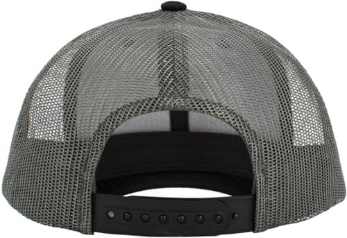Image of KBETHOS Classic 6 Panel Cotton Twill Mesh Trucker Cap with Adjustable Snapback, LGY-BLK-DGY