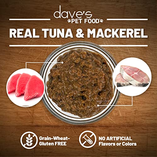Dave's Naturally Healthy Tuna & Mackerel Dinner In Gravy For Cats, 5.5 Oz Can (Case Of 24 ) #TOP3