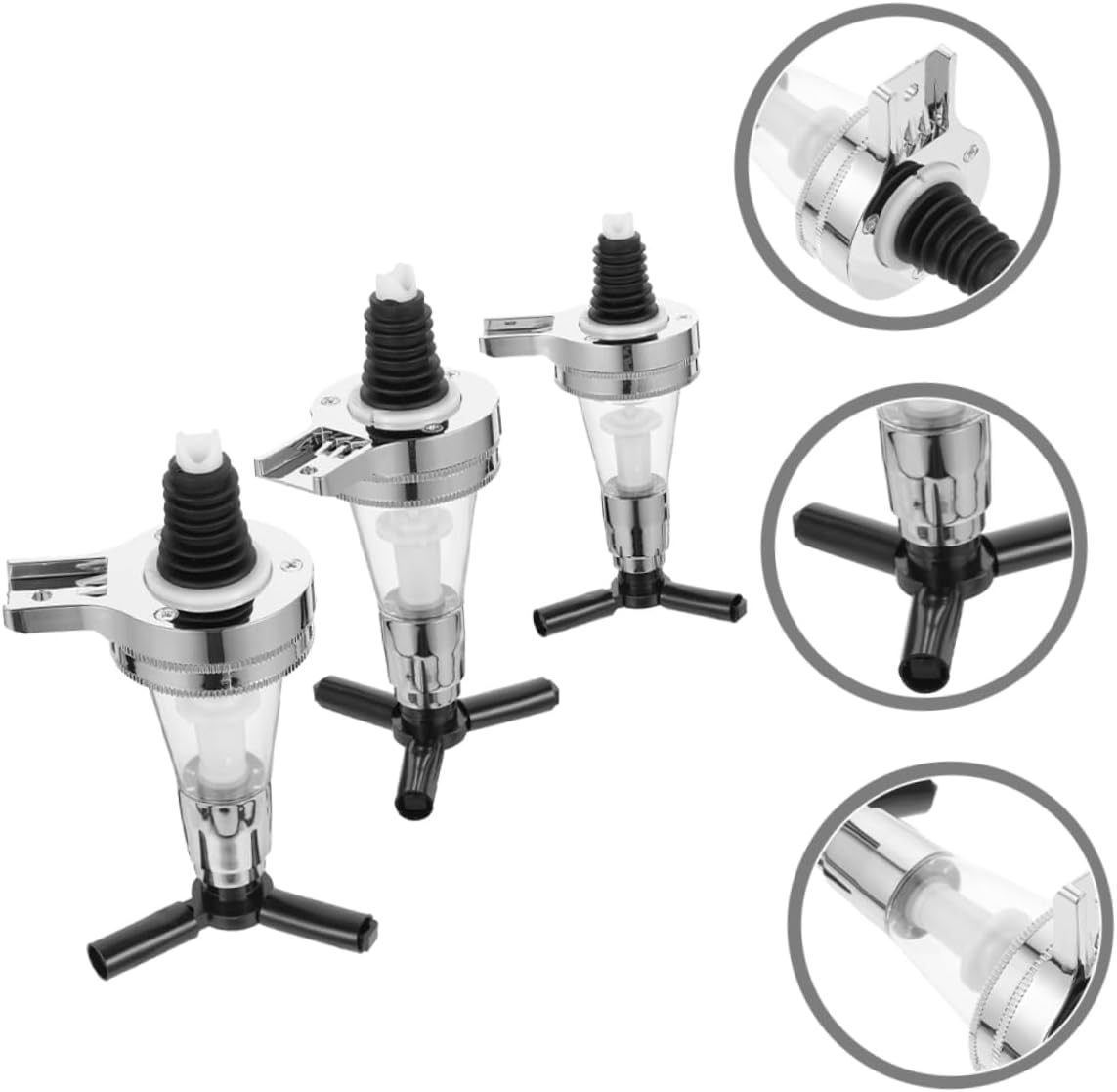 Zerodeko 3pcs Wall Mounted Wine Dispenser Space-saving Liquor Ration Pump for Brandy Whiskey Vodka Effortless Dispensing with Elegant Design for Home Bar and Kitchen Use