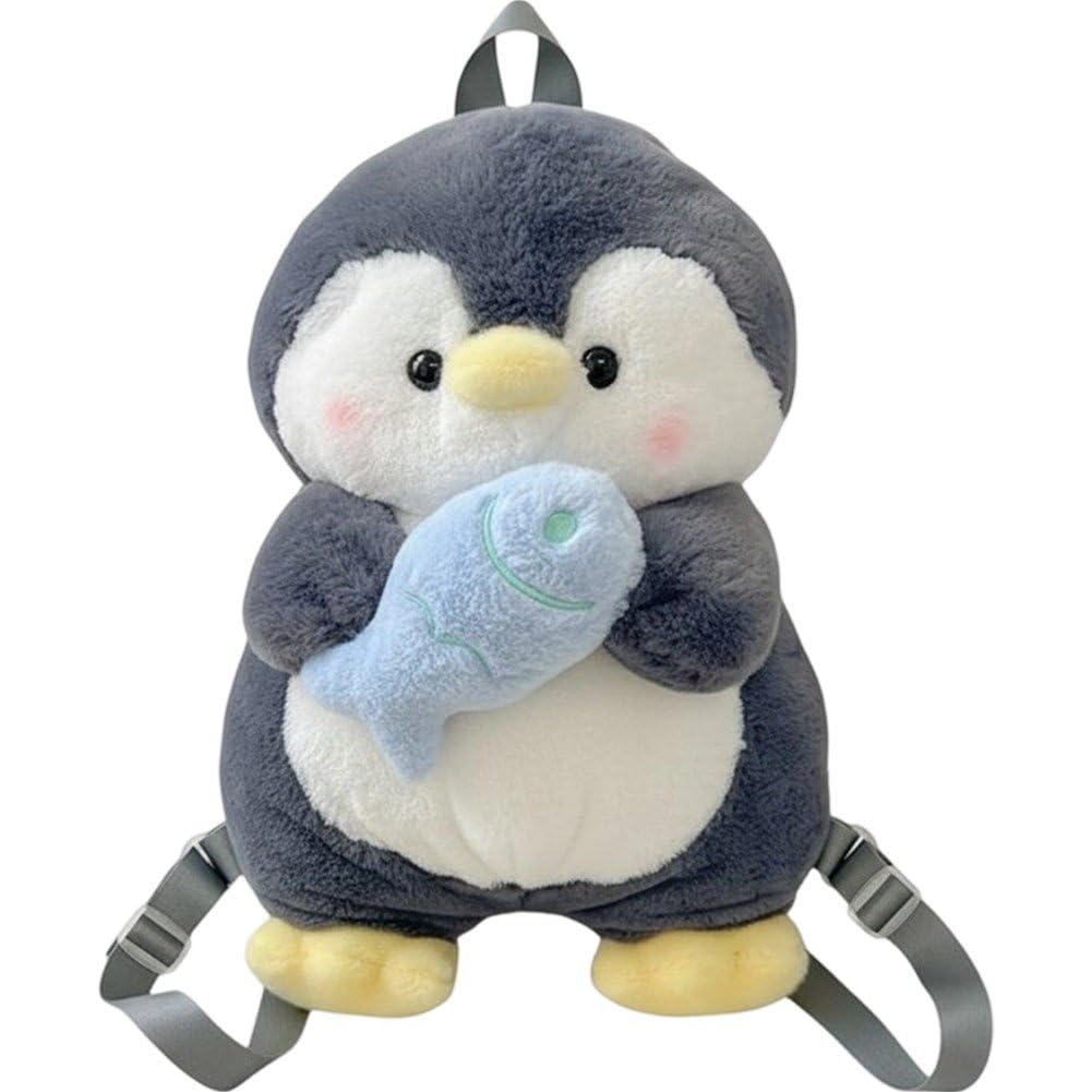 Sac à dos pingouin en peluche mignon pour femmes et style kawaii tout doux