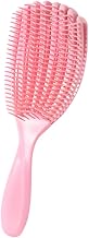 8 Row Detangling Brush for Natural Curly Hair, Flexible Adjustable Bristles with Soft Rounded Tips, Pain-Free Hair Comb for Thick Coarse Hair, Reduces Hair Fall & Improves Shine(PINK)