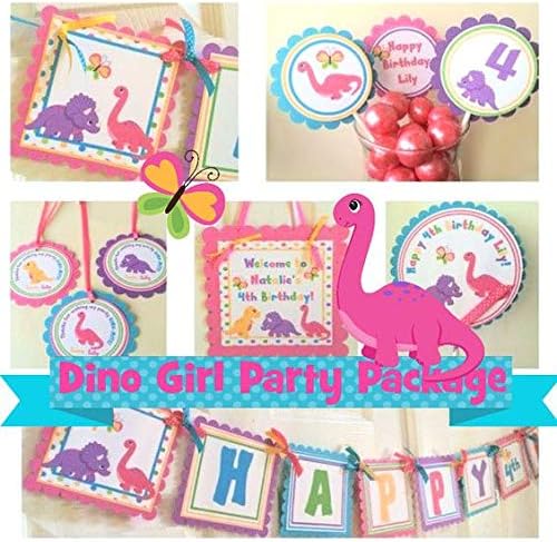 Dinosaur Girl Personalized Party Package