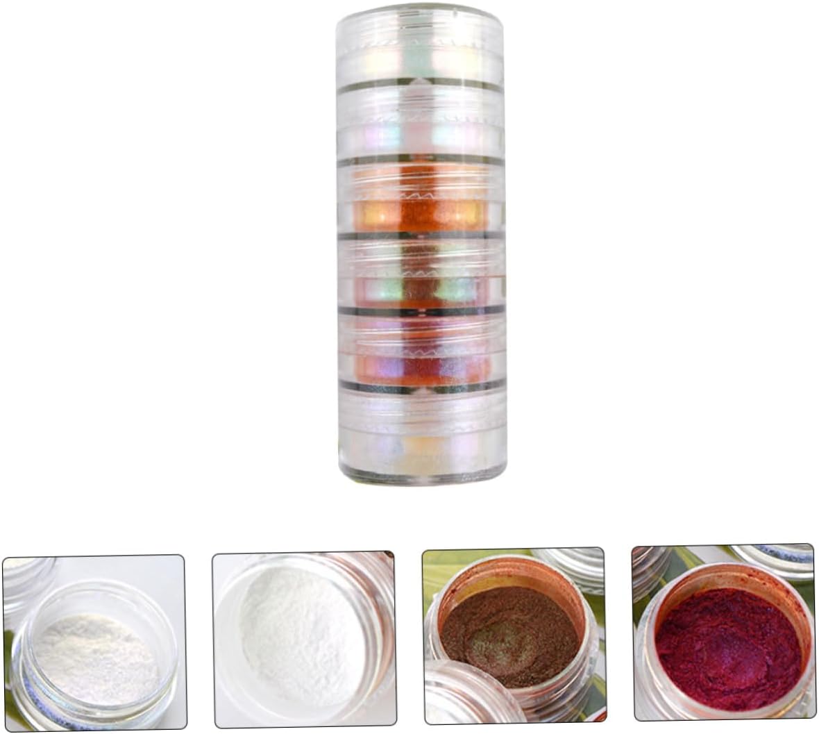 Uonlytech 6pcs Pearlescent Powder Pigments Mica Pigment Powders Epoxy Resin Mica for DIY Soap Making Nail Art