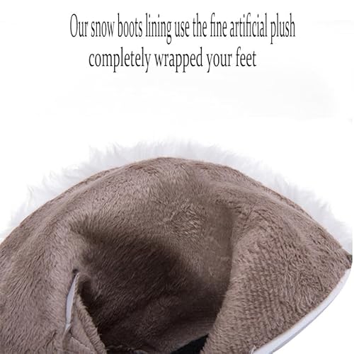 Devileyeze Women Winter Warm Hidden Wedge Snow Booties Leather Cute Bowknot Rhinestones Fluffy Fur Lined Thickening Side Zipper Ankle Boots  thumb #2