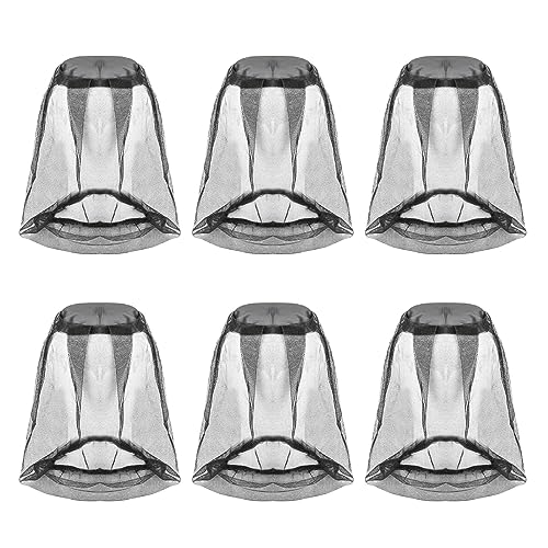 SKHAOVS 6 Piezas de Capucha Negra antimosquitos,Máscara de Mosquito Mosquito Head Net Máscara Cara Antimosquitos Bee Bug Insectos Gorro, Apta para Exteriores, Camping y Viajes,Colmenar (Negra)
