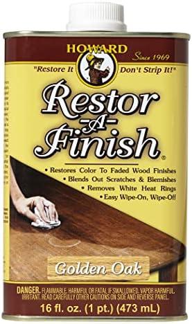 Howard Restor-A-Finish Golden Oak RF3016 Restore The Original Finish Remove Heat and Stain Marks on Wooden Furniture 473ml
