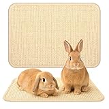 PETKNOWS Rabbit Scratch Mat, Sisal Rabbit Scratching Pad Natural Bunny Scratching Pad Claws and Teeth Care Rabbit Mats for Cages Chew Toys for Bunny Pet Cage Bedding for Biting Sleeping Nesting