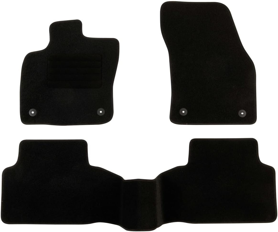 1766207 Car Floor mat - Custom Made - 3 Pieces - Anti-Slip - Black Carpet 900g/m² - Velours Finish - Range Star - Steering Wheel Left