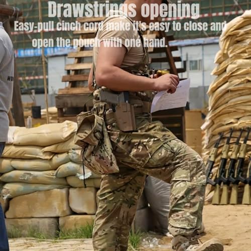 Gexgune Molle System Tactical Molle Dump Magazine Pouch Hunting Recovery Bag Drop Pouch Military Accessories (ACU) - Image 5