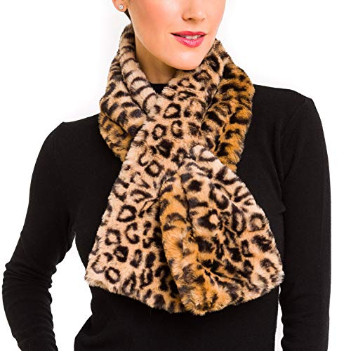 Fur Collar Scarf for Women Faux Fur Scarves Neck Shrug for Spring Fall Coat Dress (FC03-LP)