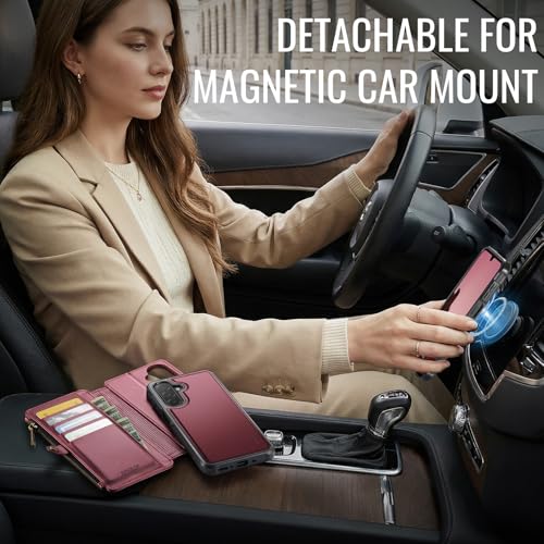 ZipFoldy for Galaxy A17 5G Phone Case Wallet Magnetic Detachable, Burgundy by ZipFoldy - Used condition - Image 5