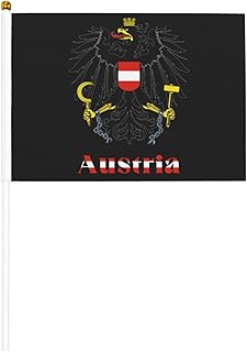Austria Austrians National Emblem Small Flags Mini Flags Attached To Sticks Hand-Held Small Flag Decorationsoutside Flag For School Office Garden Party Holiday 10 Pcs