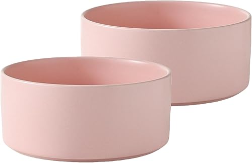 Miniatura 6 de Juego de 2 cuencos de cerámica para perros y gatos, cuencos clásicos para alimentos y agua para gatitos, gatos y perros de razas de juguete, platos