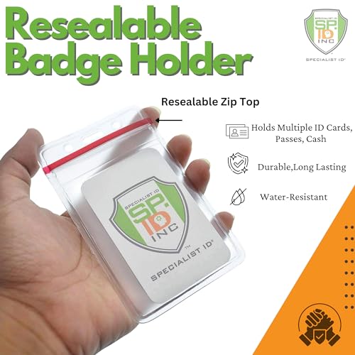 collectors card sleeves 10 Pack Vertical ID Card Badge Holder with Blue Lanyards, Waterproof Clear  PVC Key Card Sleeve Case Plastic Wallets with Resealable Zip for Business,  Exhibition, School,Office (Breakaway Lanyards) – Housefibre main image 1